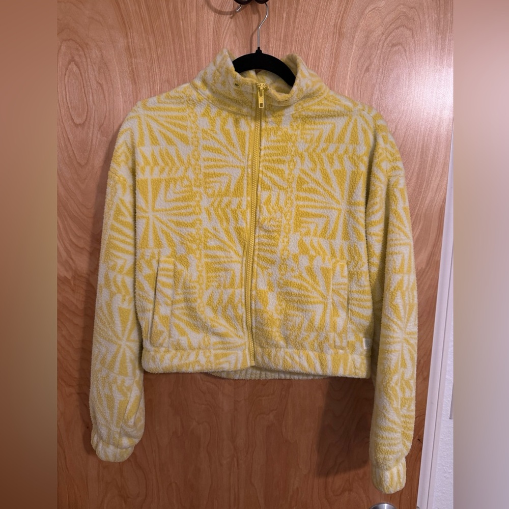 Billabong Yellow and White Teddy Jacket